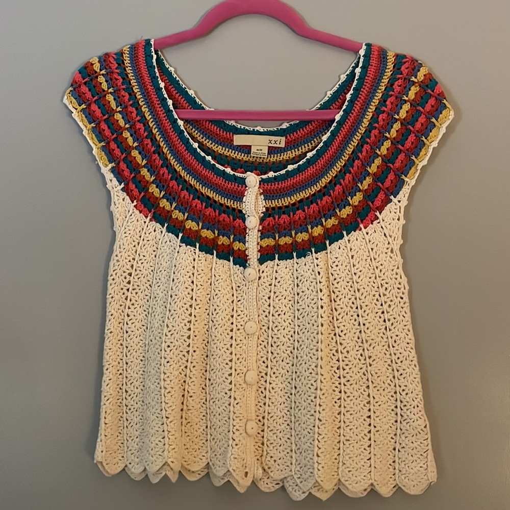 Forever 21 Colorful Crochet Top